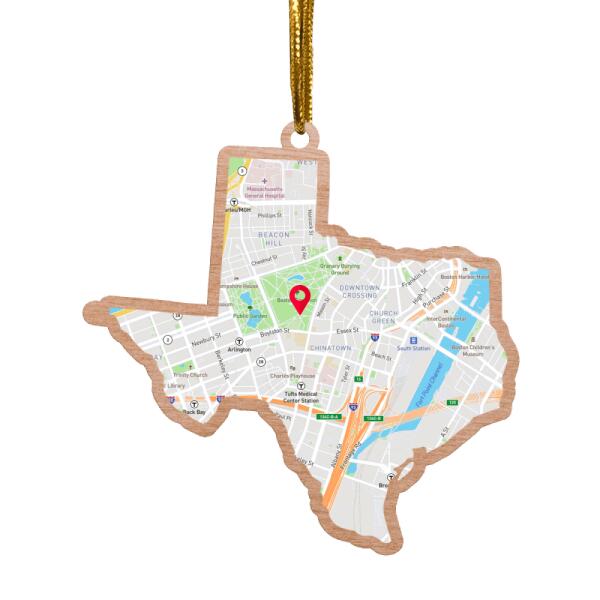 Personalized States Custom Map Wood Ornament