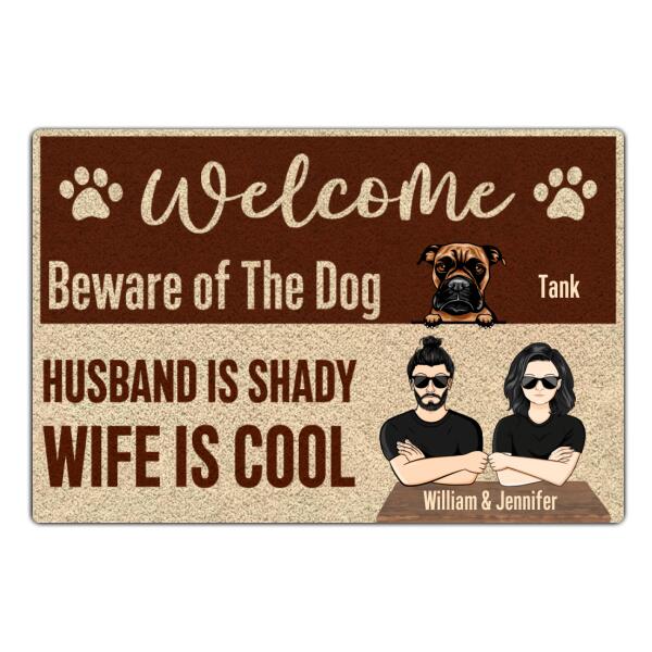 Personalized Beware Of Dogs Doormat