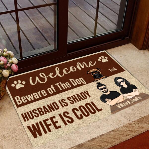 Personalized Beware Of Dogs Doormat