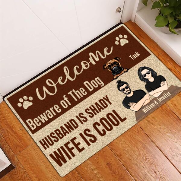 Personalized Beware Of Dogs Doormat