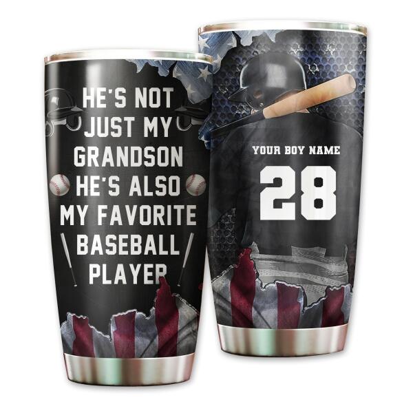 Personalized Baseball American Boy Tumbler
