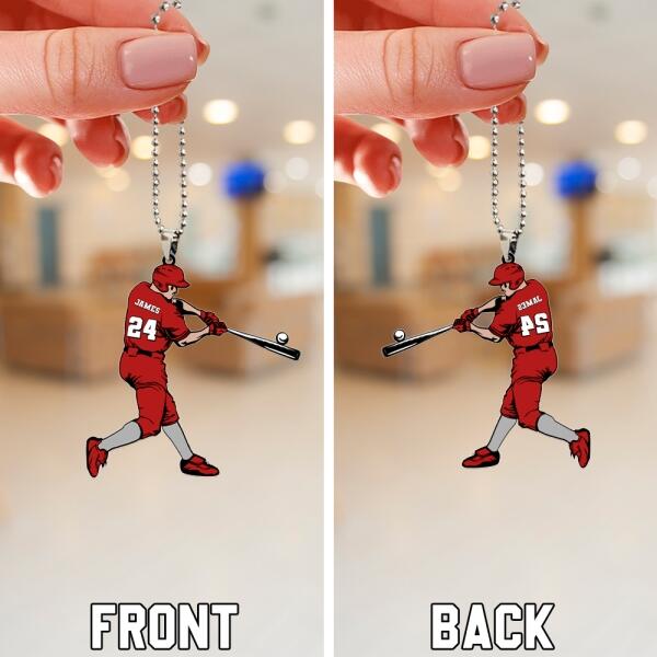 Baseball Ornament Player Swing Personalized Gift