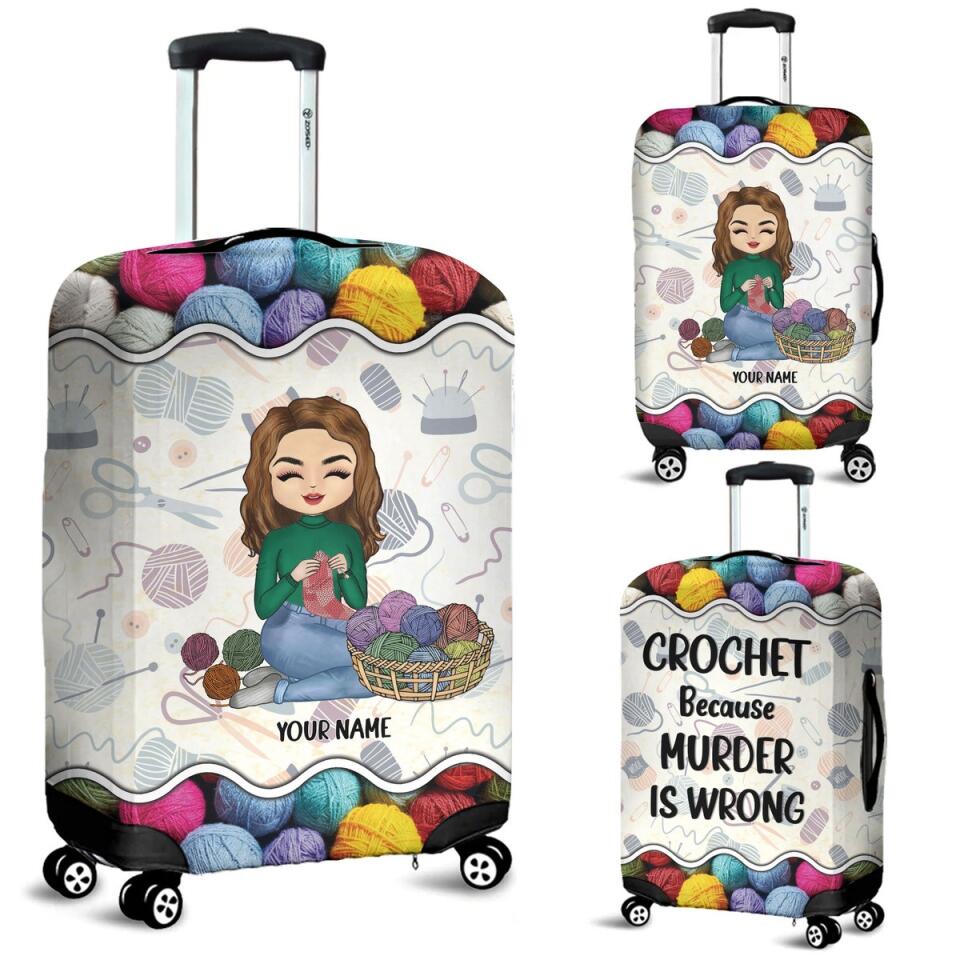Personalized Crochet Luggage Cover