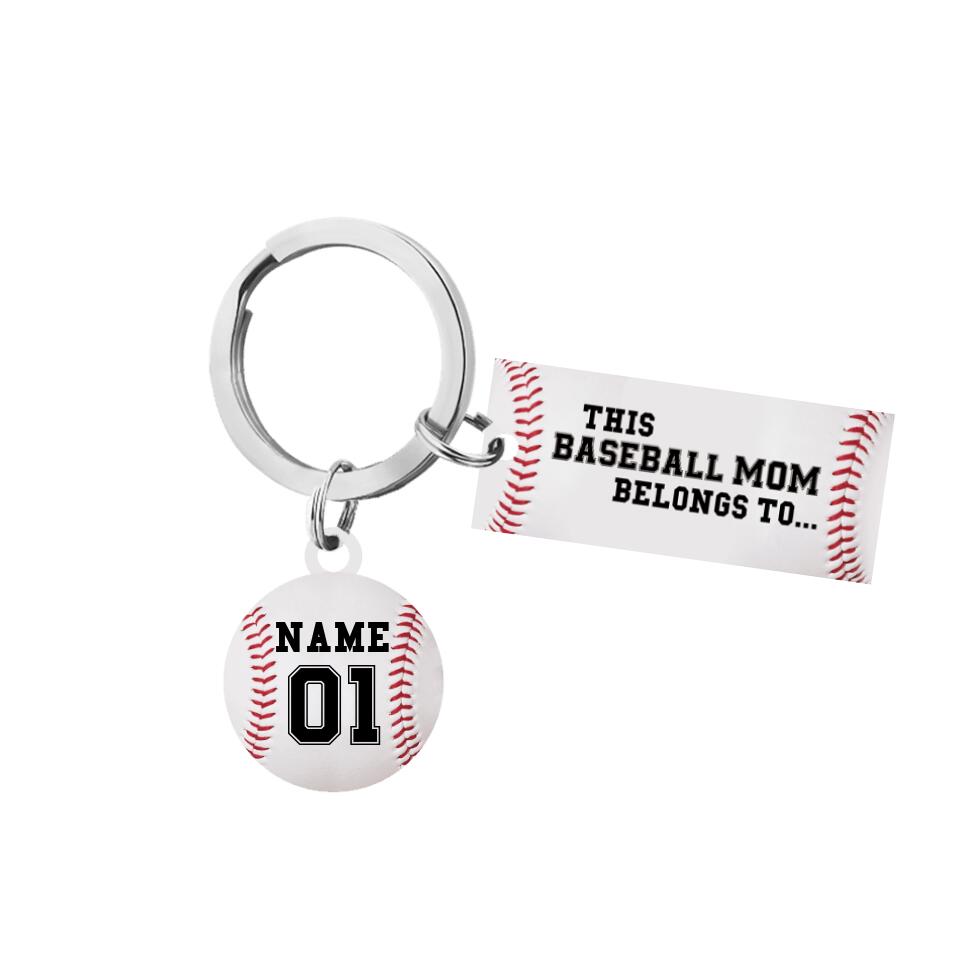 Personalized This Baseball Mom Belongs To Multi Charm Keychain 1