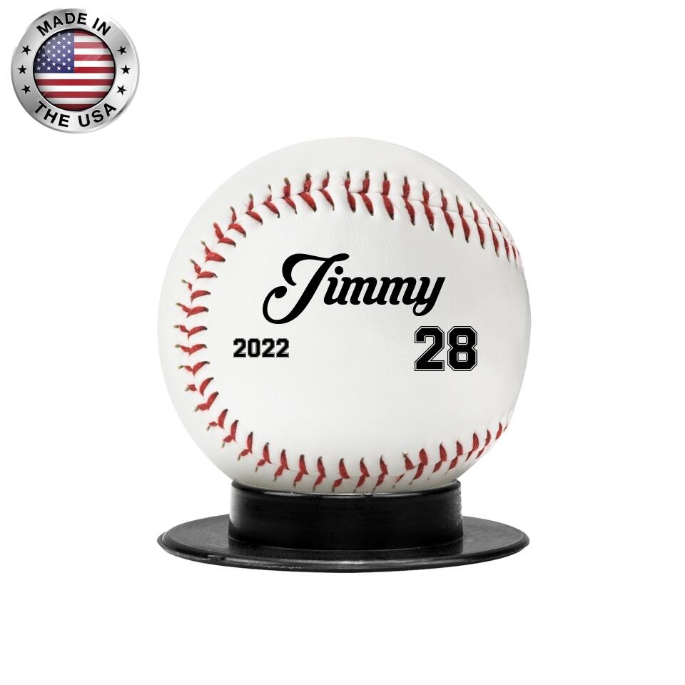 Baseball Pitcher Throwing Minimalist Illustration Display Ball Personalized Gift
