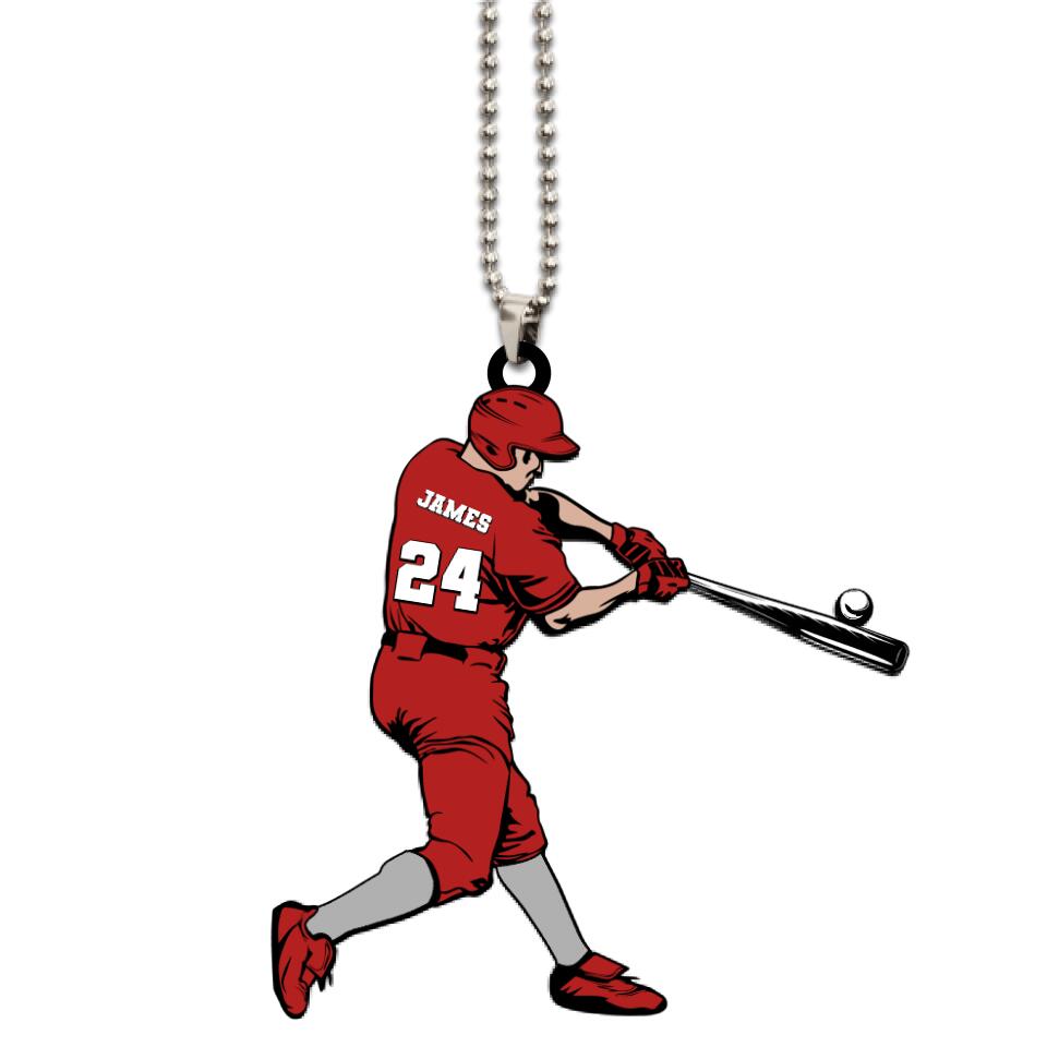 Baseball Ornament Player Swing Personalized Gift