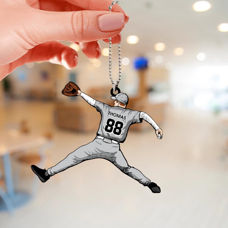 Baseball Ornament Player Throwing The Ball Personalized Gift