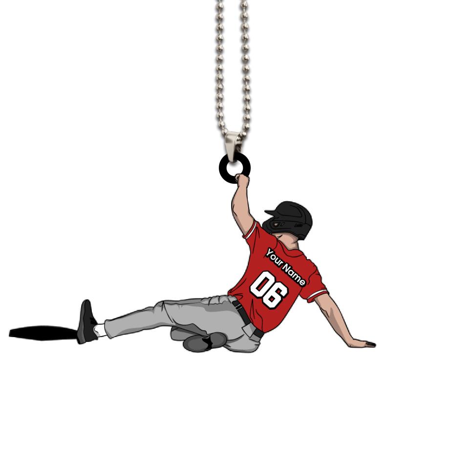 Baseball Ornament Sliding 02 Personalized Gift