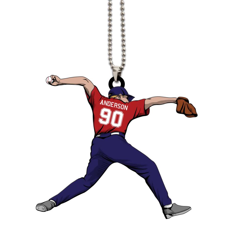 Baseball Ornament Pitcher Throw 06 Personalized Gift