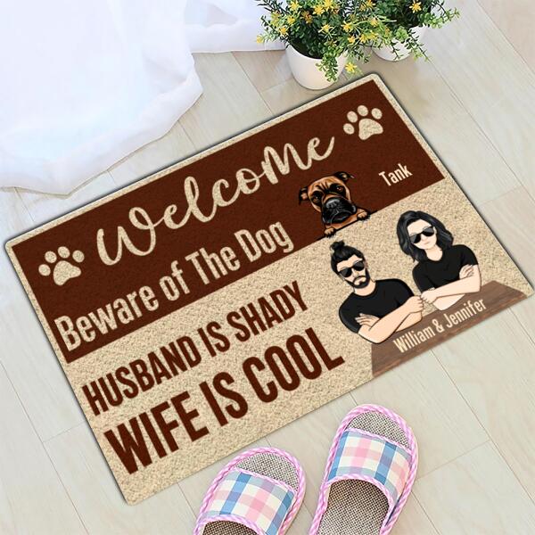 Personalized Beware Of Dogs Doormat