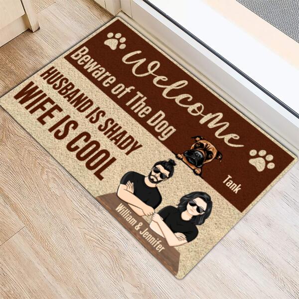 Personalized Beware Of Dogs Doormat