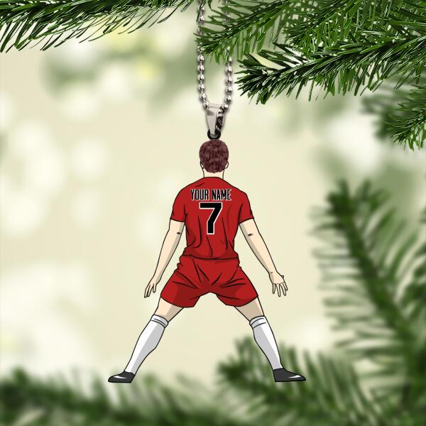 Personalized Football Player Celebrates Ornament