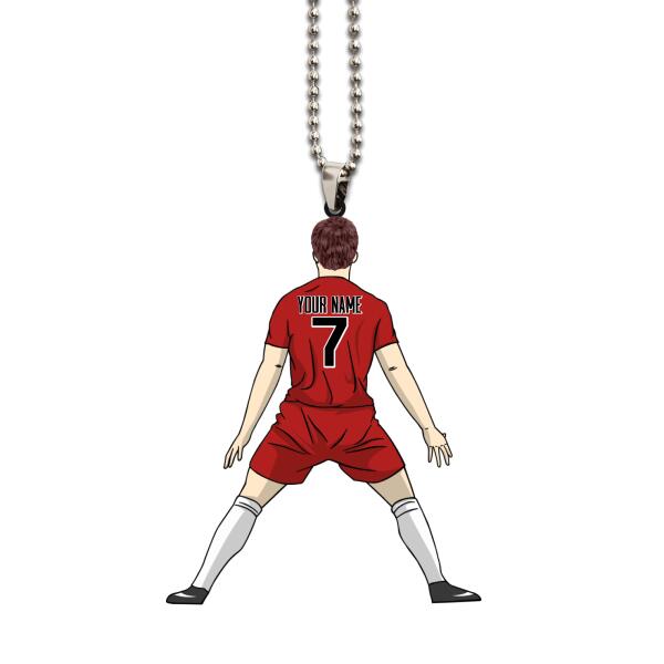 Personalized Football Player Celebrates Ornament