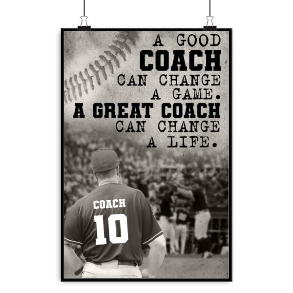 Personalized A Great Baseball Coach Poster