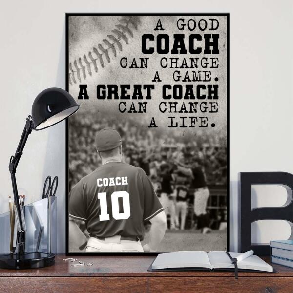 Personalized A Great Baseball Coach Poster