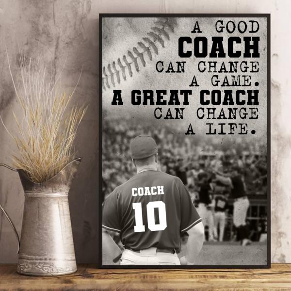Personalized A Great Baseball Coach Poster