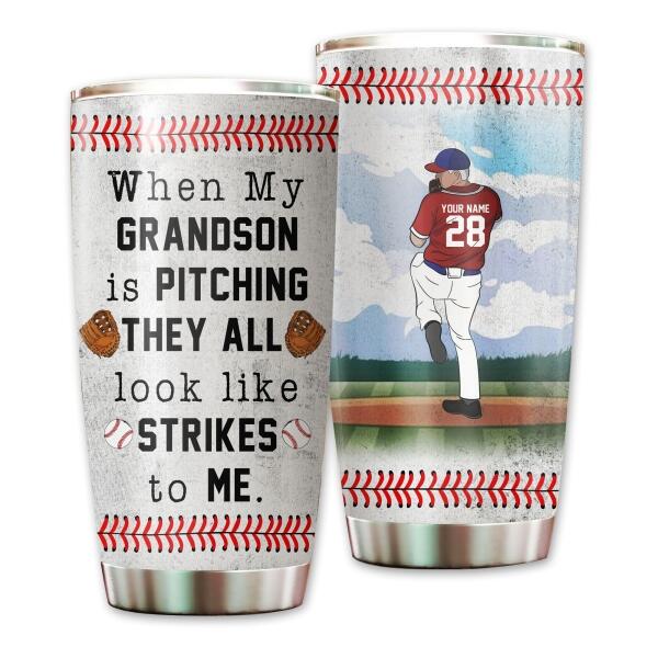 Personalized Baseball Wind Up Boy Tumbler
