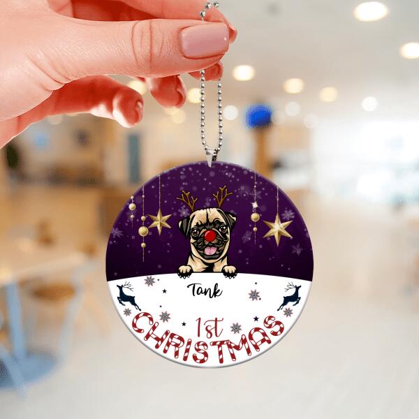 Personalized Dog First Christmas Ceramic Ornament