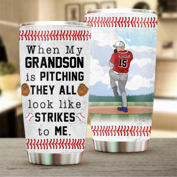 Personalized Baseball Wind Up Boy Tumbler