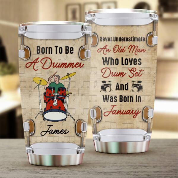 Personalized Born To Be A Drummer Tumbler