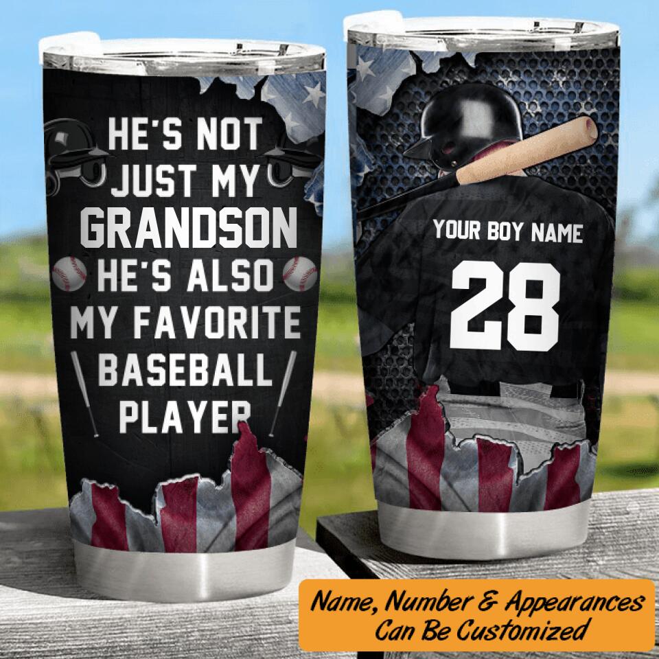 Personalized Baseball American Boy Tumbler 06