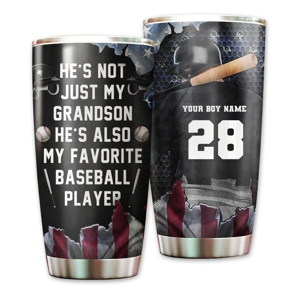 Personalized Baseball American Boy Tumbler 06