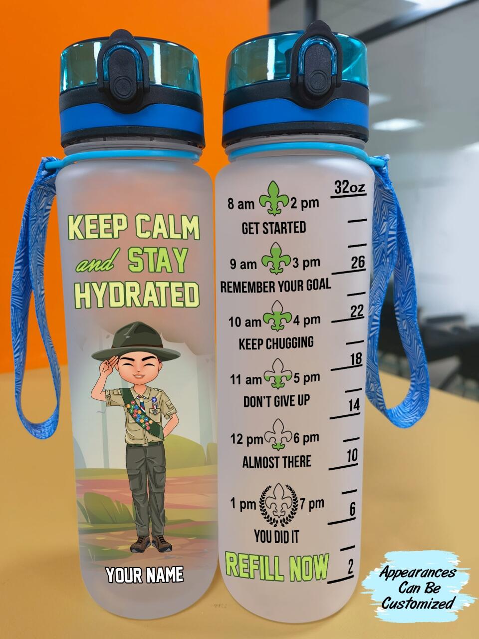 Personalized Boy/.Girl Scout Water Tracker Bottle
