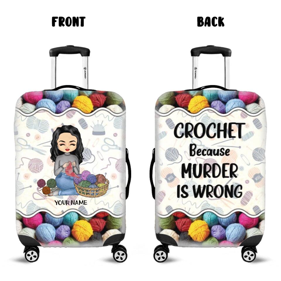Personalized Crochet Luggage Cover