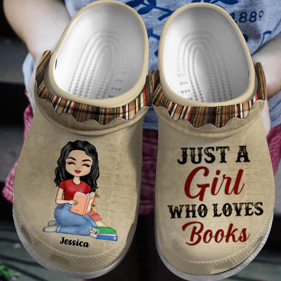 Personalized Book Girl No Hole Clogs