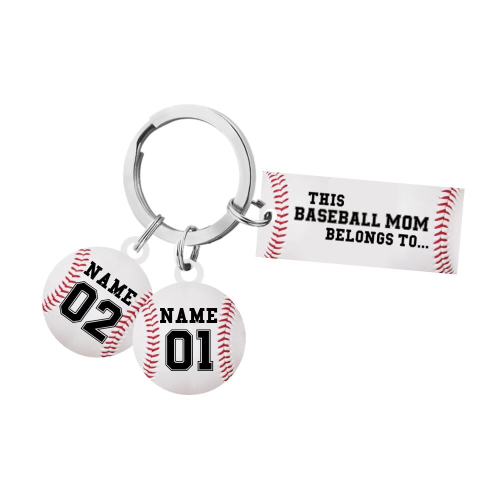 Personalized This Baseball Mom Belongs To Multi Charm Keychain 1