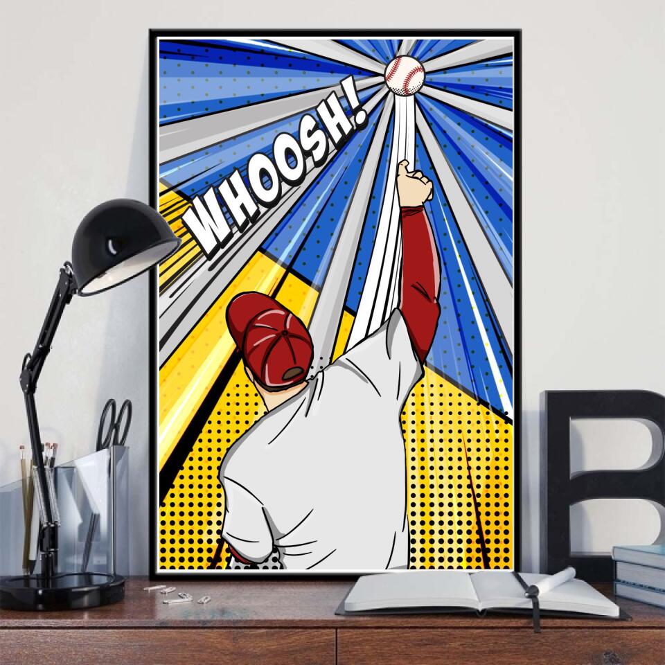 Baseball Player Throwing The Ball Retro Poster