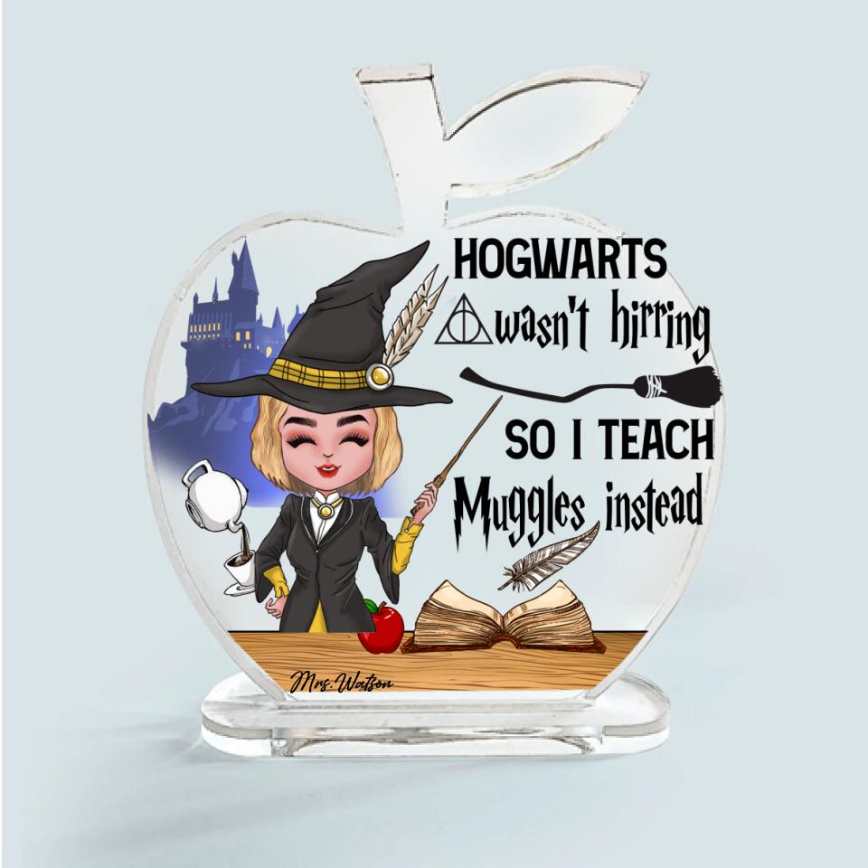 Wizard Teacher Hogwarts Not Hiring Apple Shaped Plaque