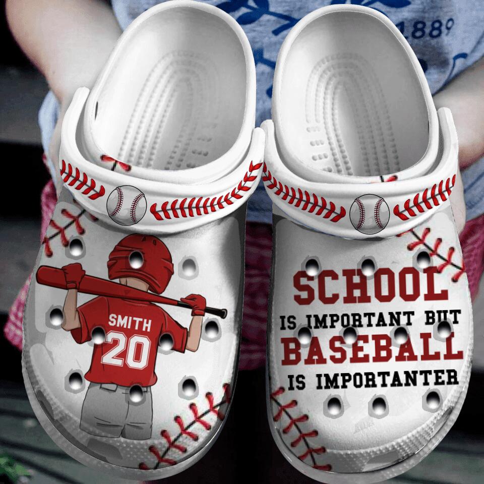 Baseball Is Importanter Batter Up Personalized Classic Clogs