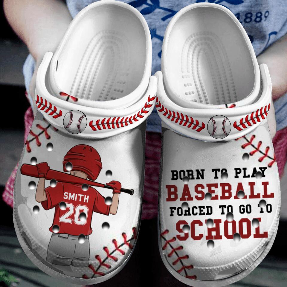Baseball Born To Play Batter Up Personalized Classic Clogs
