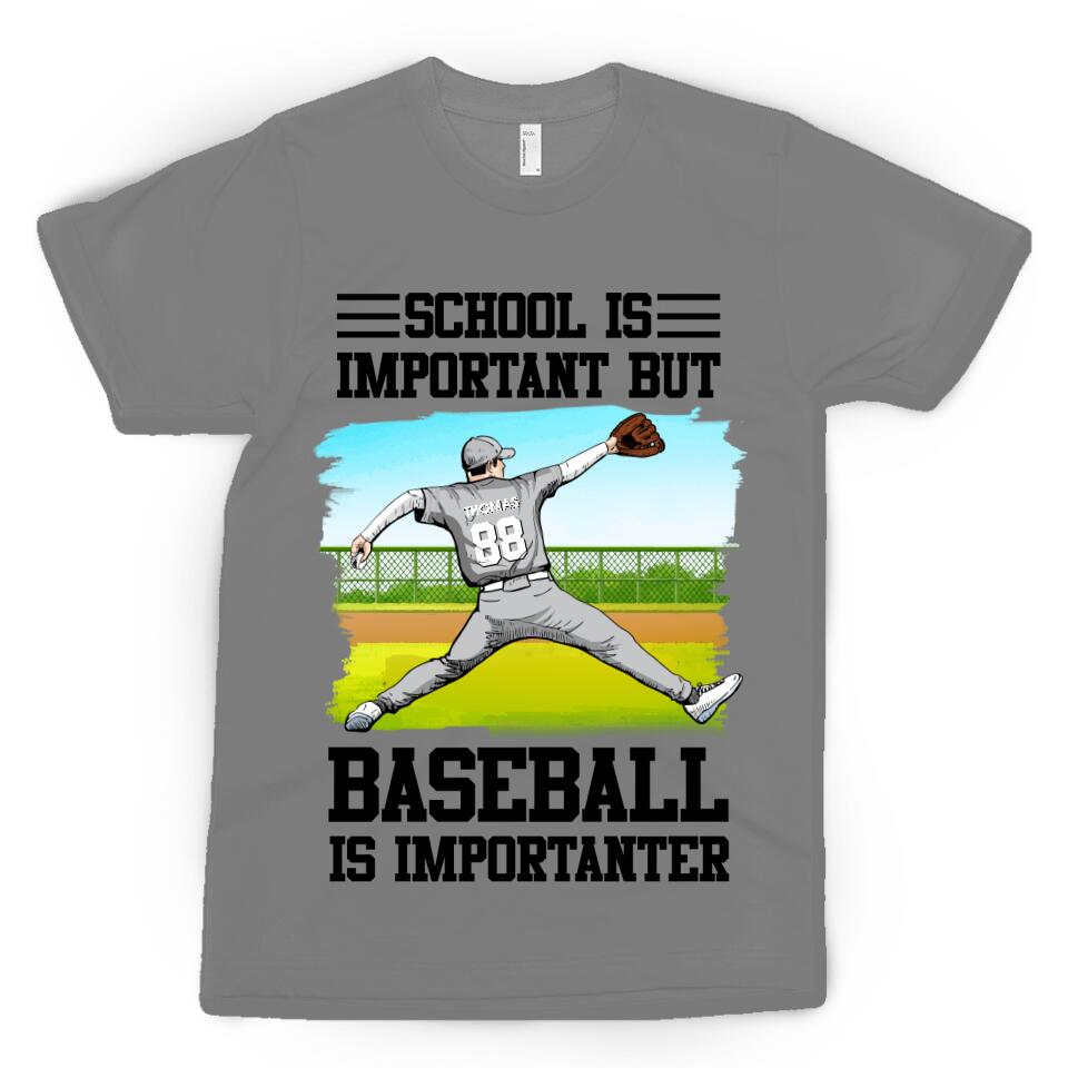 Baseball Is Importanter Pitcher Throwing T-Shirt Personalized Gift
