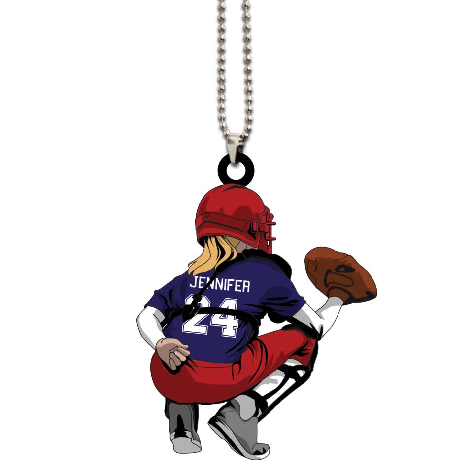 Softball Ornament Catcher 02 Personalized Gift