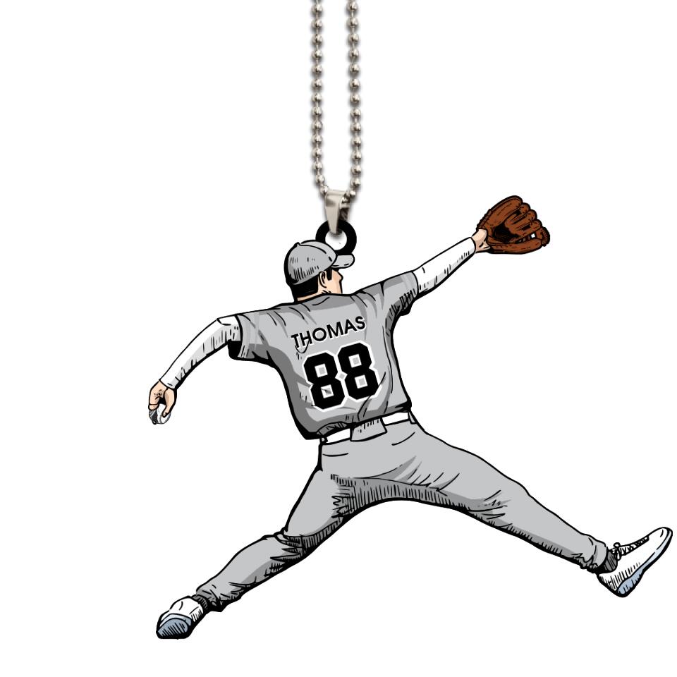 Baseball Ornament Player Throwing The Ball Personalized Gift