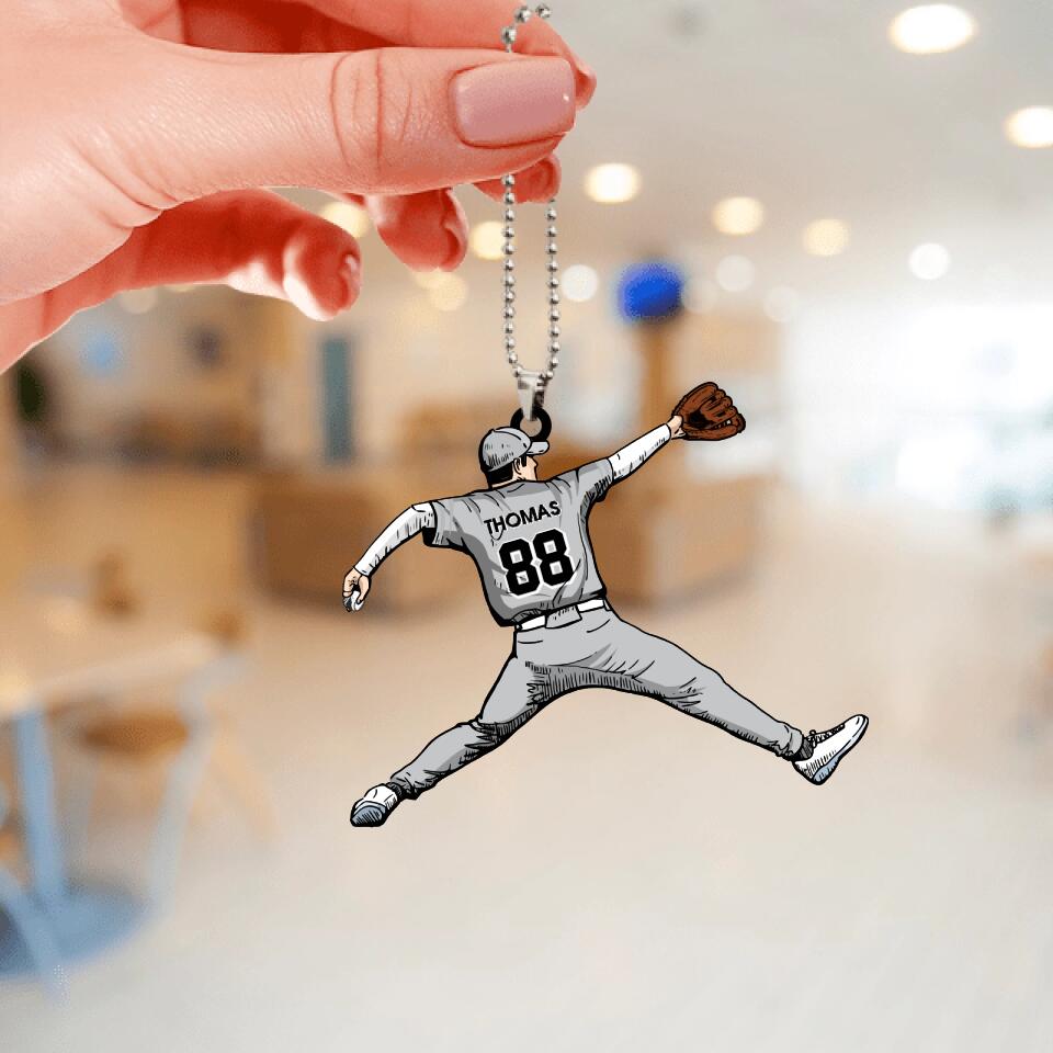 Baseball Ornament Player Throwing The Ball Personalized Gift