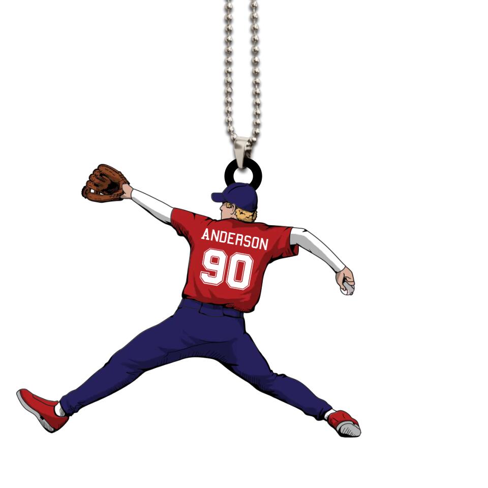 Baseball Ornament Pitcher Throwing 01 Personalized Sport Gift