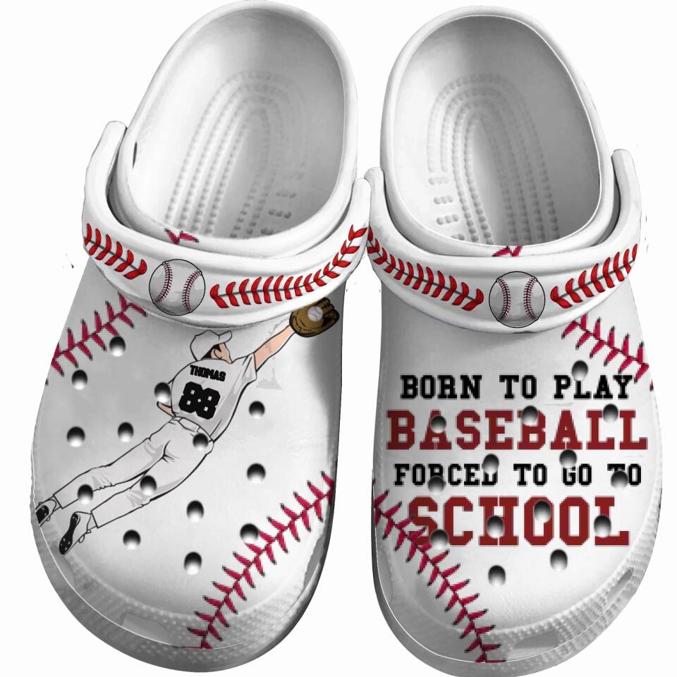 Baseball Clogs Pitcher Catching Born To Play Personalized Gift