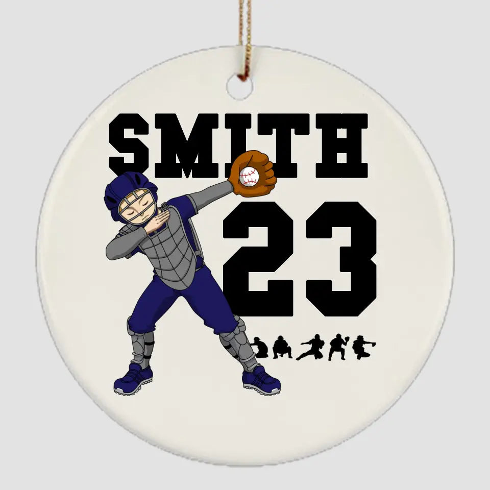 Baseball Ornament Catcher Dabbing Personalized Gift