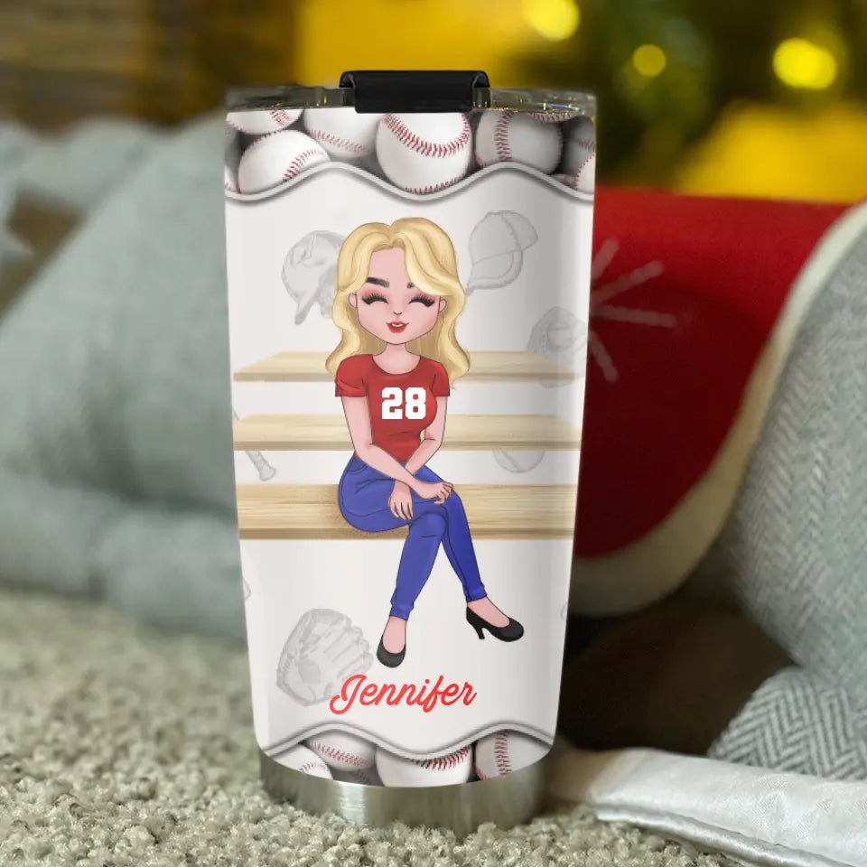 Personalized Baseball Mom Tumbler 01