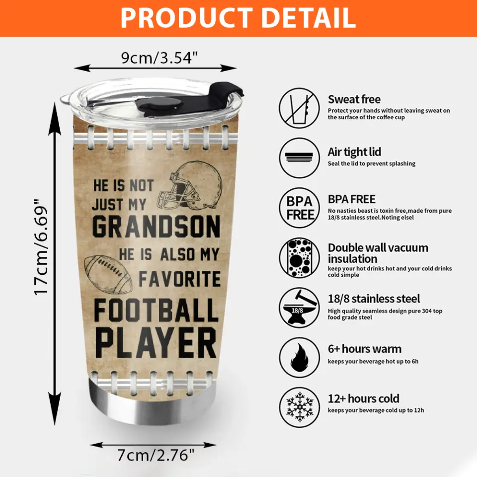 Personalized US Football Touchdown Tumbler 07