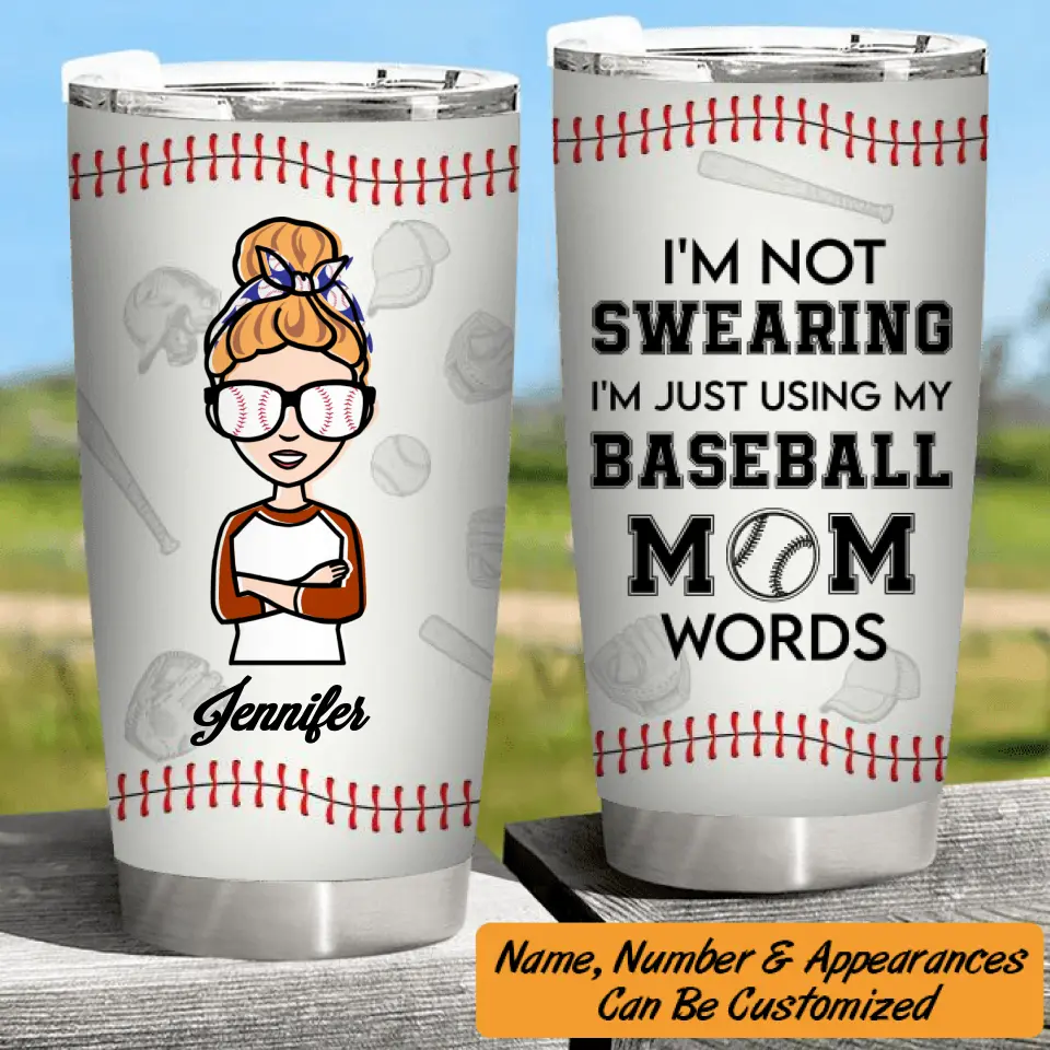 Baseball Mom Not Swearing Personalized Tumbler