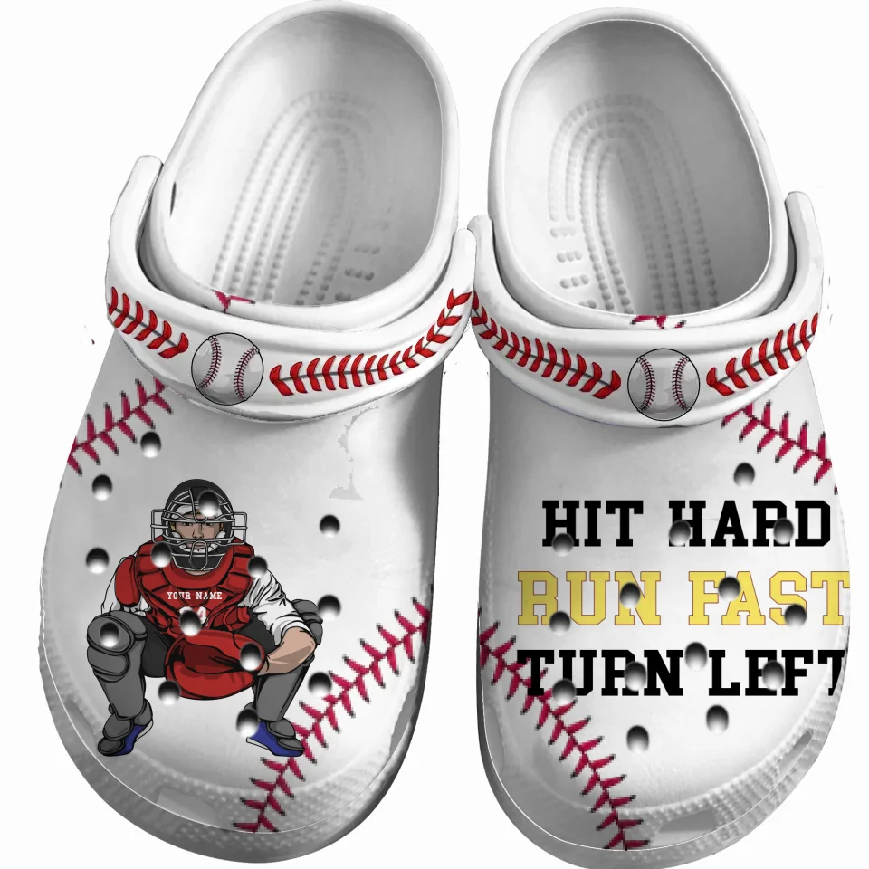 Baseball Clogs Catcher Catching Born To Play Personalized Gifts