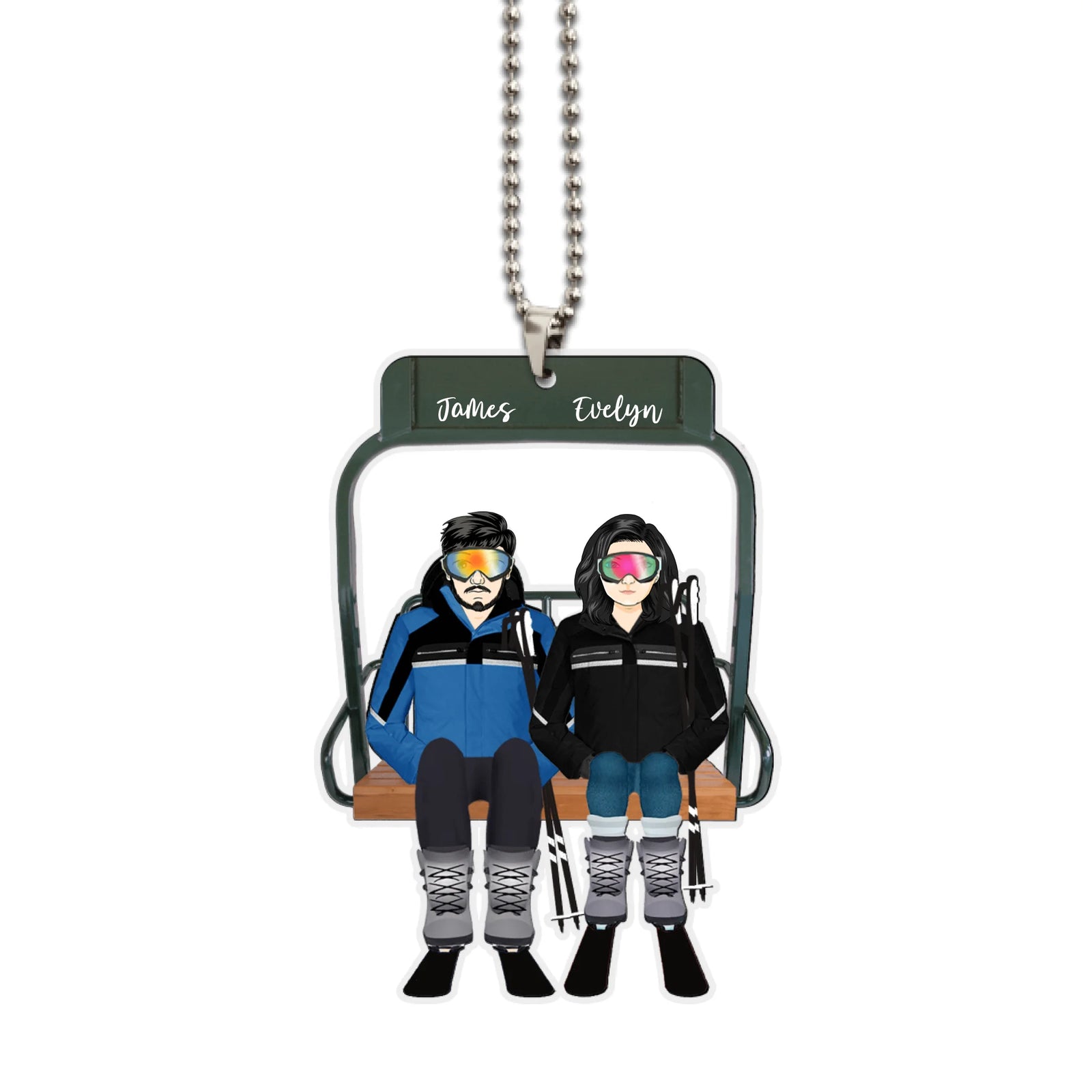 Personalized Skiing Couple Ornament